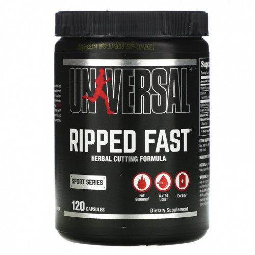 Universal Nutrition, Ripped Fast, улучшенный, высокоэффективный сжигатель жира, 120 капсул