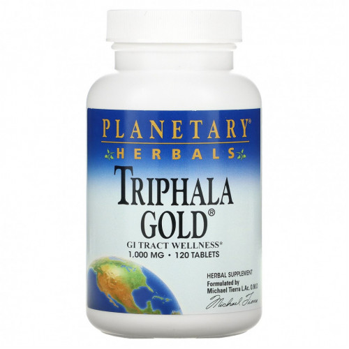 Planetary Herbals, Triphala Gold, здоровье желудочно-кишечного тракта, 1,000 мг, 120 таблеток