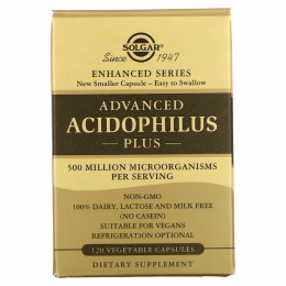 Solgar, Advanced Acidophilus Plus, 120 растительных капсул