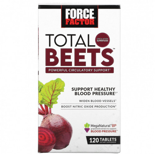 Force Factor, Total Beets, эффективная поддержка кровообращения, 120 таблеток