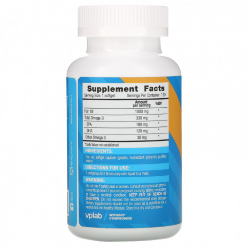 Vplab, Fish Oil, 1000 mg, 120 Softgels