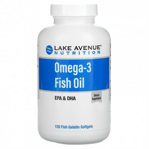 Lake Avenue Nutrition, AlaskOmega, рыбий жир с омега-3, 120 капсул из рыбьего желатина