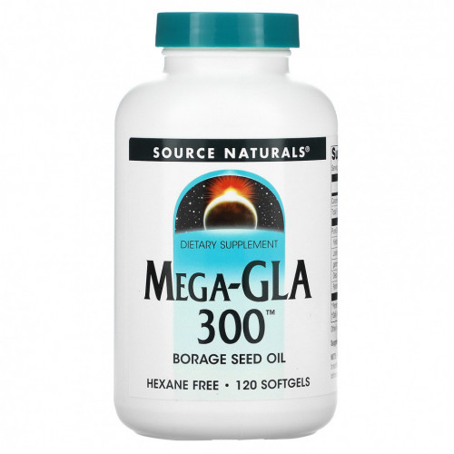 Source Naturals, Mega-GLA 300, 120 мягких таблеток