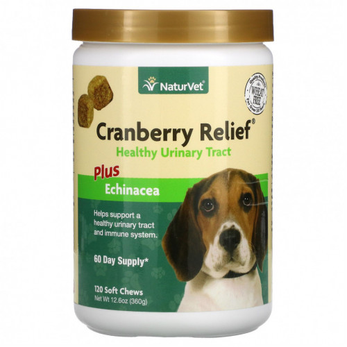 NaturVet, Cranberry Relief Plus, эхинацея, для собак, 120 жевательных таблеток, 360 г (12,6 унции)