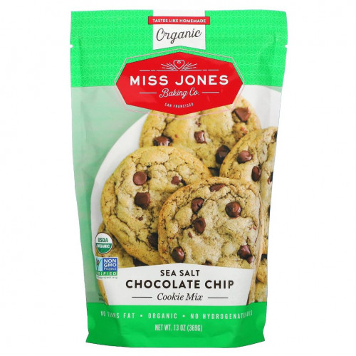 Miss Jones Baking Co, Органическая смесь для печенья, морская соль и шоколадная крошка, 369 г (13 унций)