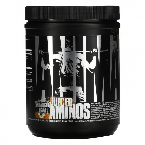 Universal Nutrition, Animal Juiced Aminos, аминокислоты с разветвленной цепью с разветвленной цепью, с апельсиновым соком, 377 г (13,3 унции)