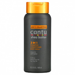 Cantu, Men's Collection, шампунь 3 в 1 с маслом ши, кондиционер, гель для душа, 400 мл (13,5 жидк. Унции)