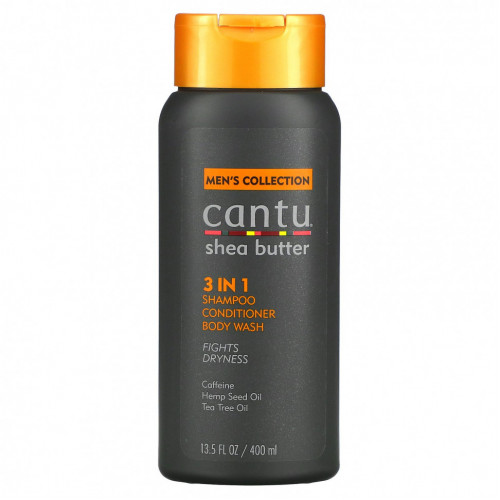 Cantu, Men's Collection, шампунь 3 в 1 с маслом ши, кондиционер, гель для душа, 400 мл (13,5 жидк. Унции)