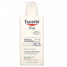 Eucerin, Baby, гель для душа и шампунь, без аромат, 400 мл (13,5 жидких унций)