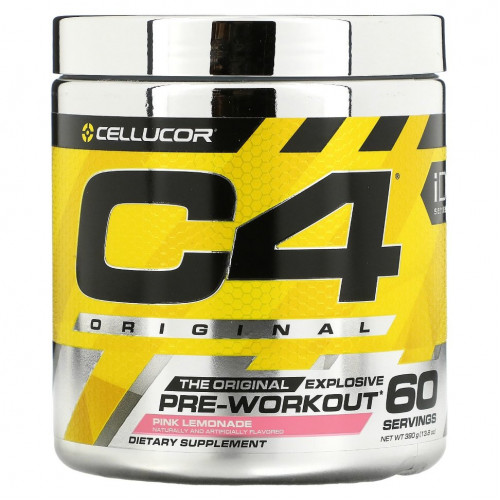 Cellucor, C4 Original Explosive, до тренировки, розовый лимонад, 13,8 унц. (390 г)