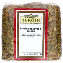 Bergin Fruit and Nut Company, обжаренные соленые тыквенные семечки, 397 г (14 унций)