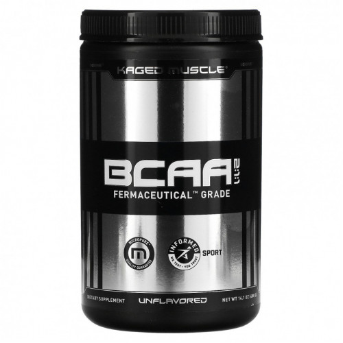 Kaged Muscle, Аминокислоты с разветвленными боковыми цепями (BCAA) в соотношении 2:1:1, без ароматизаторов, 14,1 унции (400 г)