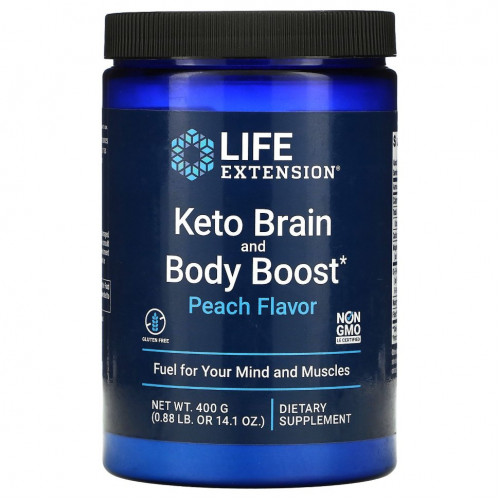 Life Extension, Keto Brain and Body Boost, Peach Flavor, 14.1 oz (400 g)