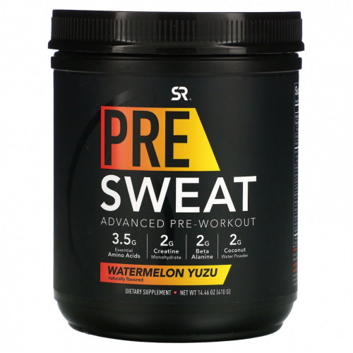 Sports Research, Pre-Sweat Advanced Pre-Workout, Арбуз юдзу, 14,46 унций (410 г)