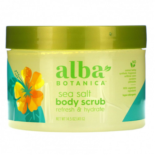 Alba Botanica, скраб для тела с морской солью, 411 г (14,5 унции)