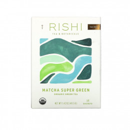 Rishi Tea, Organic Green Tea, Matcha Super Green, 15 пакетиков, 40,5 г (1,42 унции)