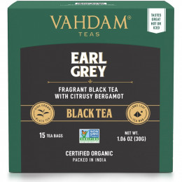 Vahdam Teas, Earl Grey, черный чай с цитрусовыми и бергамотом,30 мг (1,06 унции)