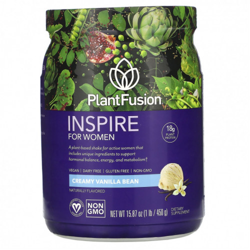 PlantFusion, Inspire for Women, сливочная ваниль, 450 г (15,87 унции)