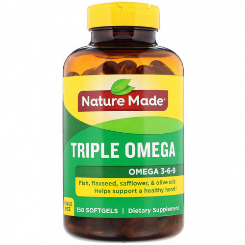 Nature Made, Triple Omega, омега 3-6-9, 150 капсул