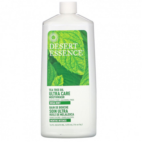 Desert Essence, Полоскание для рта Ultra Care с мятой, 16 ж. унц. (473 мл)