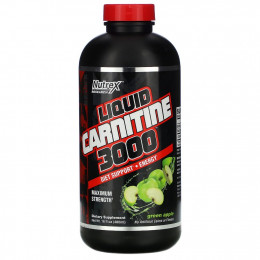 Nutrex Research, Black Series, Liquid Carnitine 3000, зеленое яблоко, 480 мл (16 жидких унций)