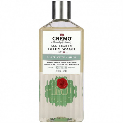 Cremo, All Season, Body Wash, No 10, Silver Water & Birch, 16 fl oz (473 ml)