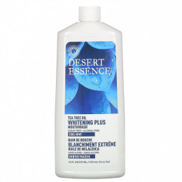 Desert Essence, Масло чайного дерева, отбеливающая жидкость для полоскания рта, прохладная мята, 473 мл (16 жидк. Унций)