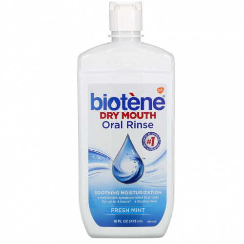 Biotene Dental Products, Ополаскиватель для полости рта Dry Mouth, Fresh Mint, 16 жидких унций (473 мл)