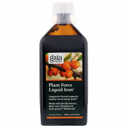 Gaia Herbs, Plant Force Liquid Iron, 473 мл (16 жидк. унций)