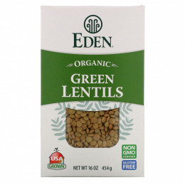 Eden Foods, Organic, зеленая чечевица, 16 унций (454 г)