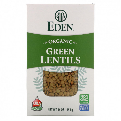 Eden Foods, Organic, зеленая чечевица, 16 унций (454 г)