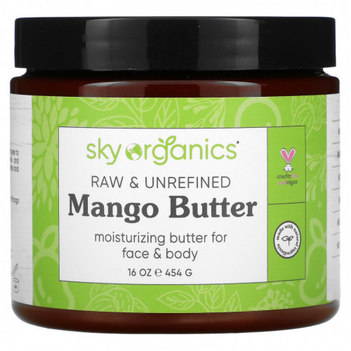 Sky Organics, Organic Unrefined Raw, Mango Butter, 16 fl oz (454 g)