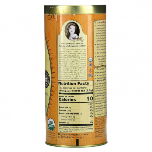 Heather's Tummy Care, Tummy Fiber, растворимая клетчатка органической сенегальской акации, 453 г (16 унций)