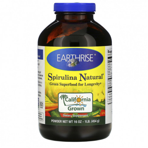 Earthrise, Spirulina Natural, добавка со спирулиной, 454 г (16 унций)