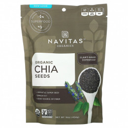 Navitas Organics, Органические семена чиа, 454 г