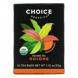 Choice Organic Teas, Oolong Tea, улун, 16 чайных пакетиков, 32 г (1,12 унции)