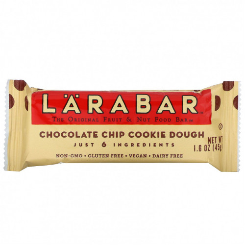 Larabar, The Original Fruit & Nut Food Bar, Тесто для шоколадного печенья, 16 батончиков по 1,6 унции (45 г) каждый