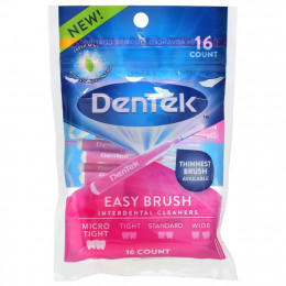 DenTek, Средство для чистки межзубных промежутков Easy Brush, Micro Tight, со вкусом свежей мяты, 16 шт.