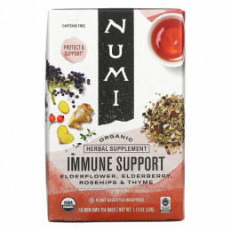 Numi Tea, Organic, поддержка иммунитета, без кофеина, 16 чайных пакетиков без ГМО, 32 г (1,13 унции)