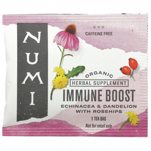 Numi Tea, Organic, Immune Boost, без кофеина, 16 чайных пакетиков без ГМО, 32 г (1,13 унции)