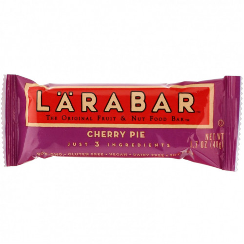 Larabar, The Original Fruit & Nut Food Bar, вишневый пирог, 16 батончиков, 48 г (1,7 унции)