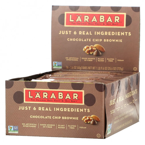 Larabar, The Original Fruit & Nut Food Bar, шоколадный брауни, 16 батончиков по 45 г (1,6 унции)