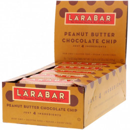 Larabar, The Original Fruit & Nut Food Bar, шоколадная крошка с арахисовой пастой, 16 батончиков по 45 г (1,6 унции)