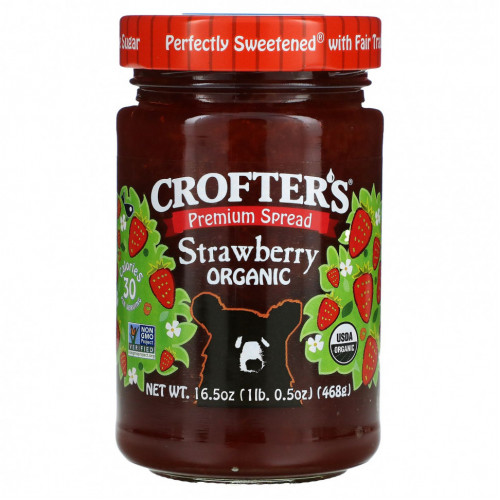 Crofter's Organic, Органический спред премиального качества, клубника, 468 г (16,5 унции)