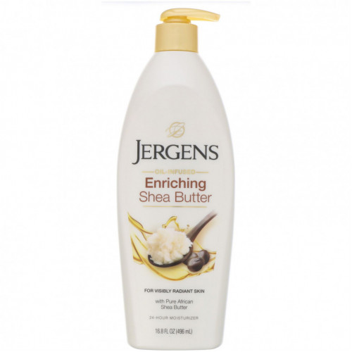 Jergens, Enriching Shea Butter, увлажняющий лосьон с маслом ши, 496 мл