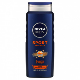 Nivea, Men, гель для душа, спортивная серия, мандарин и перец, 500 мл (16,9 жидк. унции)