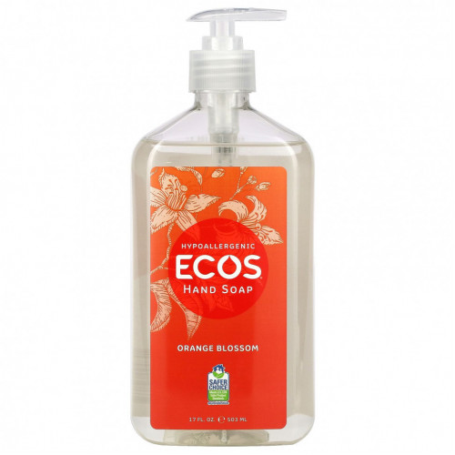 Earth Friendly Products, Ecos, Мыло для рук, цветок апельсина, 17 жидких унций (502 мл)