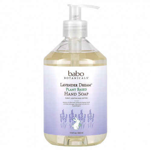 Babo Botanicals, Lavender Dream, Plant Based Hand Soap, 17.5 fl oz (520 ml)