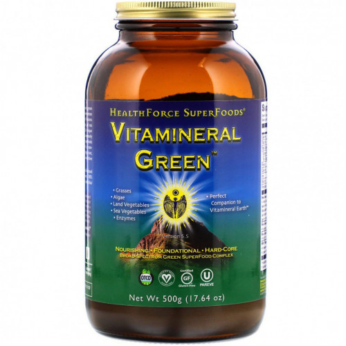 HealthForce Superfoods, Vitamineral Green, версия 5.5, 500 г (17,64 унции)