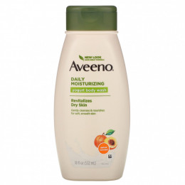 Aveeno, 'Природные активные компоненты', увлажняющий гель для душа с йогуртом для ежедневного использования, абрикосово-медовый, 18 жидких унций (532 мл)